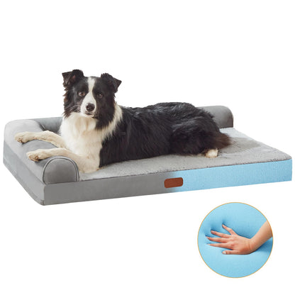 L-Shaped Orthopedic Memory Foam Dog Bed