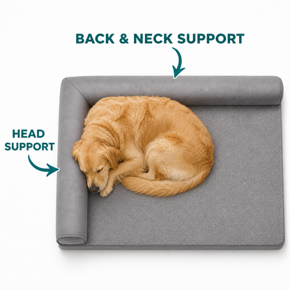 L-Shaped Orthopedic Memory Foam Dog Bed